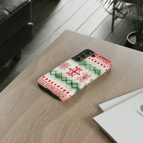 Icelandic Watercolor inspired by Christmas Sweaters - Impact Resistant Phone Case